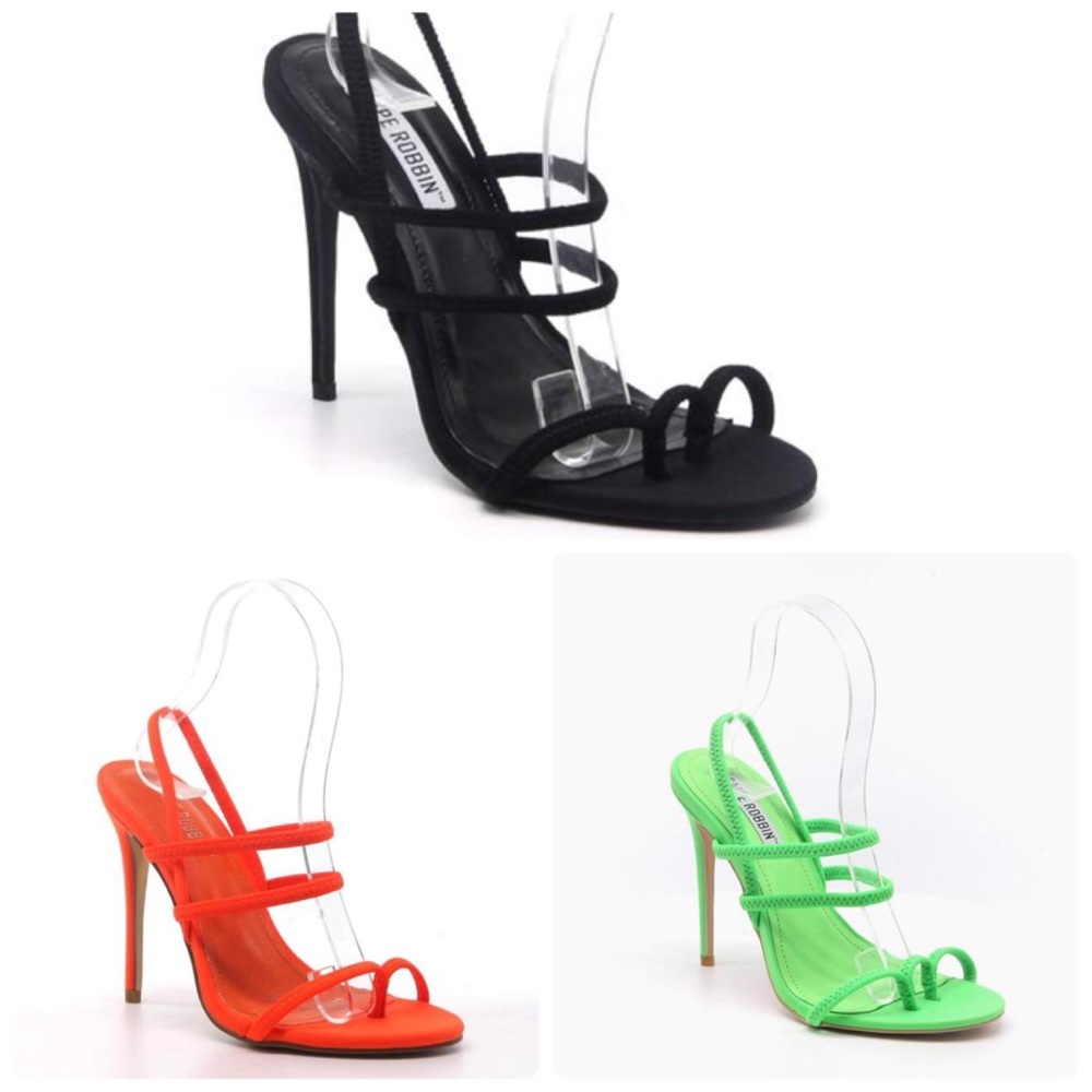 $15 ! Sexiest strappy heels lime, fuschia orange